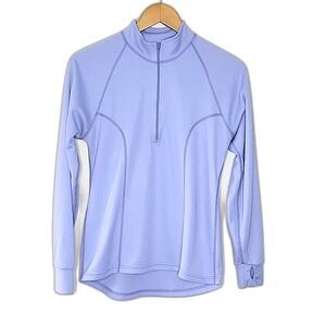 L.L. BEAN Purple Half Zip Long Sleeve Athletic Top size M Exercise Workout